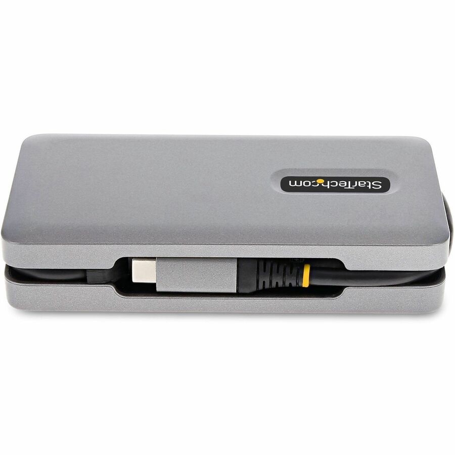 StarTech USB-C Multiport Adapter, 4K 60Hz HDMI/DP, 3-Port USB Hub, 100W PD Pass-Through, GbE, Mini Docking Station, 1ft/30cm Cable