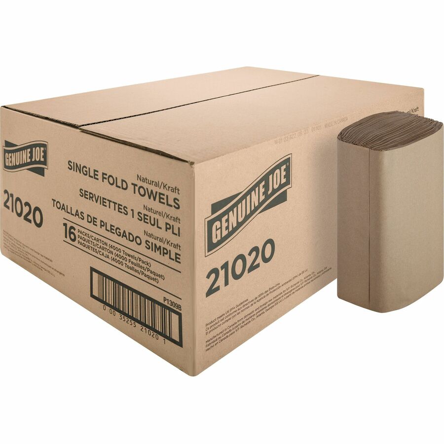 Picture of Genuine Joe Single-Fold Value Paper Towels