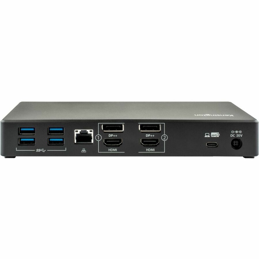 Kensington SD4780p USB 4K Hybrid Docking Station - for Notebook/Monitor - USB Type C - 2 Displays Supported - 4K, UHD - 3840 x 2160 - 6 x USB Ports - USB Type-A - USB Type-C - HDMI - DisplayPort - Black - Wired - Windows 7, Mac OS X 10.14 Mojave, ChromeOS