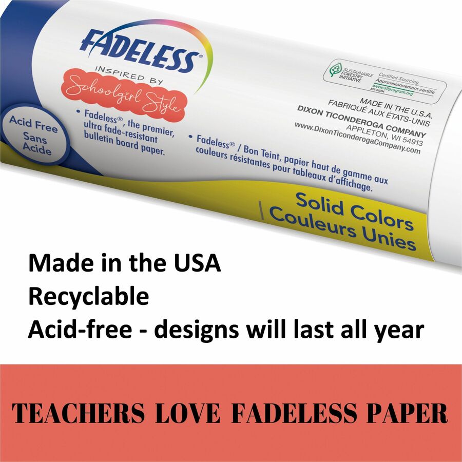 Fadeless Bulletin Board Paper Rolls - Art, Classroom, School, Home, Office, Decoration, Door, File Cabinet - 48"Width x 50 ftLength - 1 Roll - BFF Painted Dot - Paper