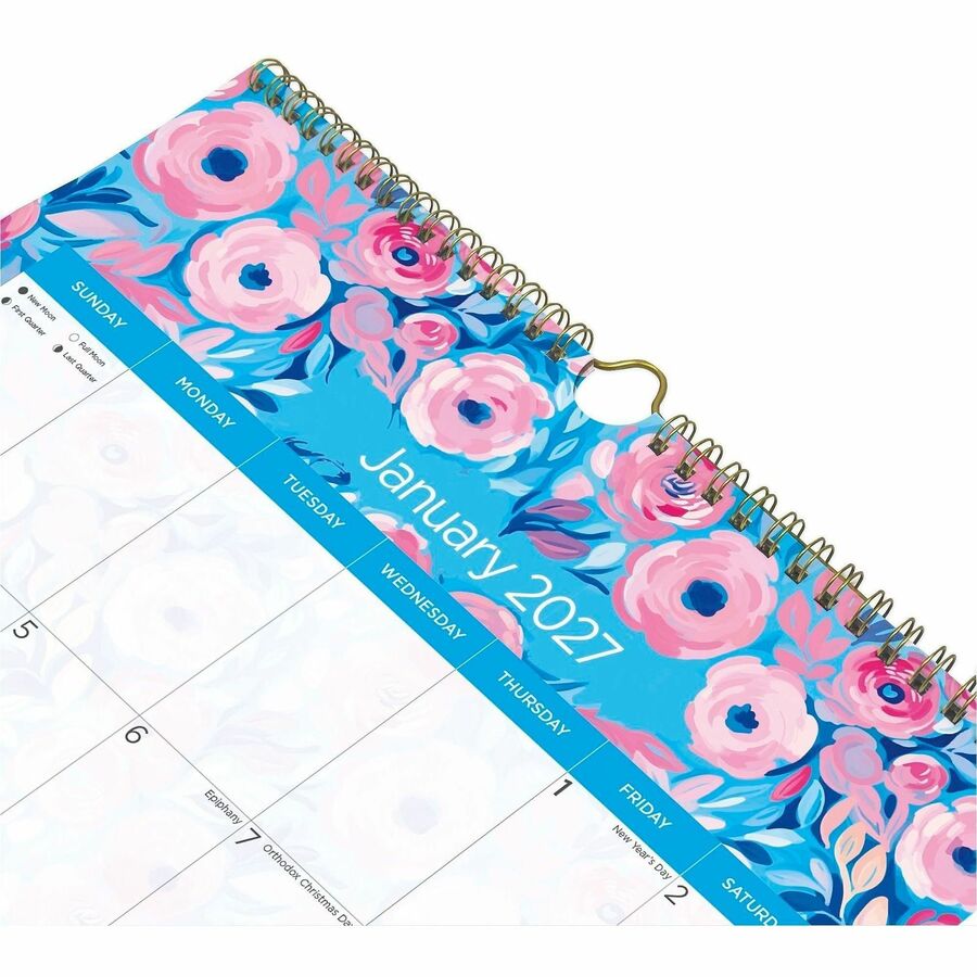 Picture of Blueline Abstract Floral Monthly Wall Calendar