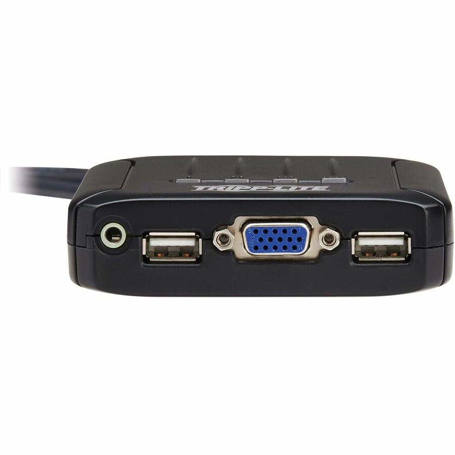 Tripp Lite by Eaton 4-Port VGA KVM Switch with Built-In VGA, USB and 3.5 mm Audio Cables