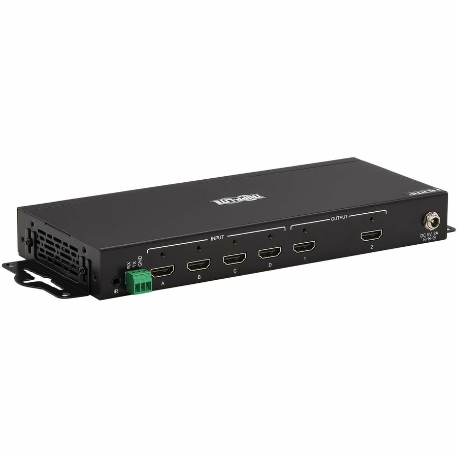 Eaton Tripp Lite Series 4x2 HDMI Matrix Switch/Splitter with Remote Control and Multi-Resolution Support, 4K 60 Hz, HDR, 4:4:4, TAA