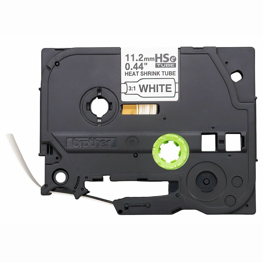 Brother HSe-231E Black on White Heat Shrink Tube Tape, 11.2 mm (0.44 in.)