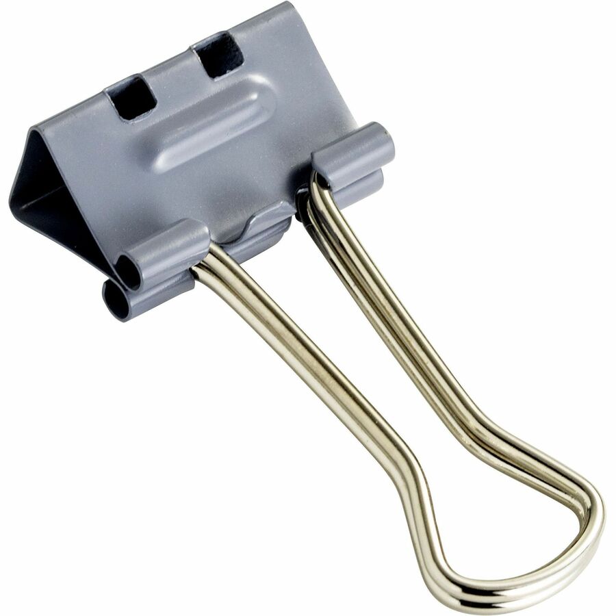 Officemate Binder Clip, Small - Small - 2.8" Length x 1.7" Width - 0.38" Size Capacity - for Binder - 12 / Box - Gray