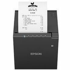 M30III - sleek 3"" thermal receipt printer; small size that supports both    front and top paper exits. Built in USB-A, USB-B, USB-C and ethernet interfaces.  Connect up to two USB POS peripherals;  sync and charge feature can deliver up to 18 W of power to a mobile device.  Server Direct Print available to retrieve print jobs directly from the cloud. IPX2-rated enclousure is water resistant; antimicrobial and easy to clean.   Black.  Includes power supply PS190 with AC cable, starter receipt paper roll, setup guide, 58mm roll paper guide.  2 year limited warranty. — alternate view 2
