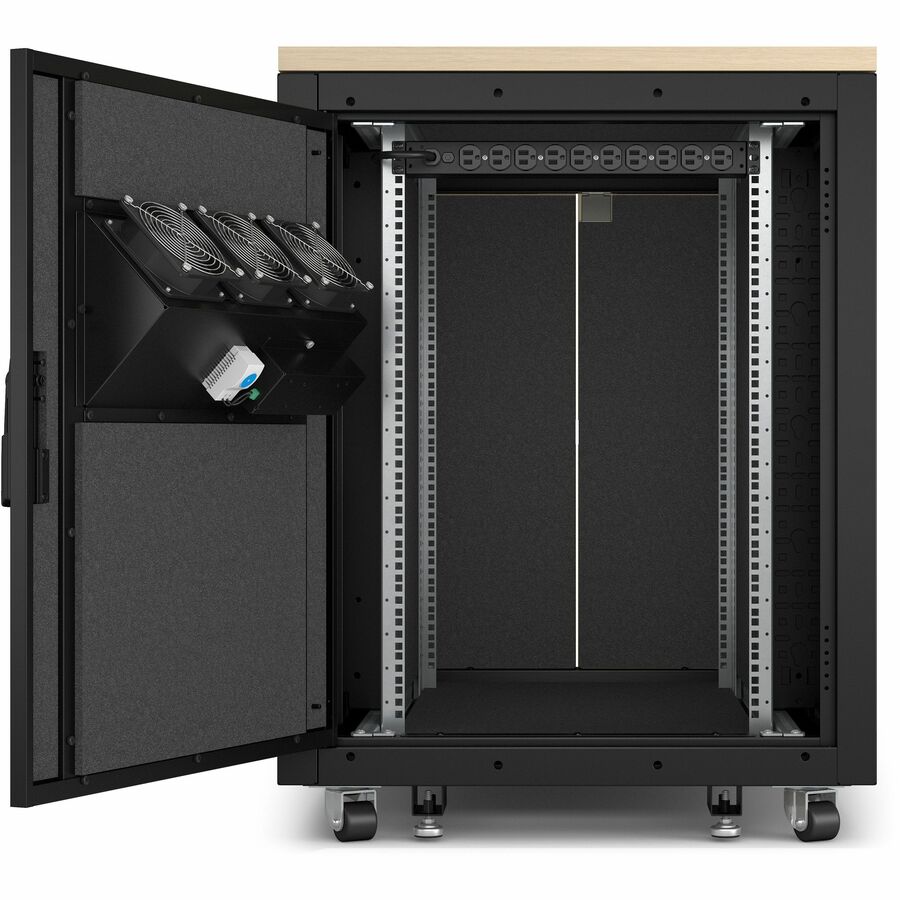 APC NetShelter Soundproof, 17U, Server Rack Enclosure, 120V, Maple [TAA]
