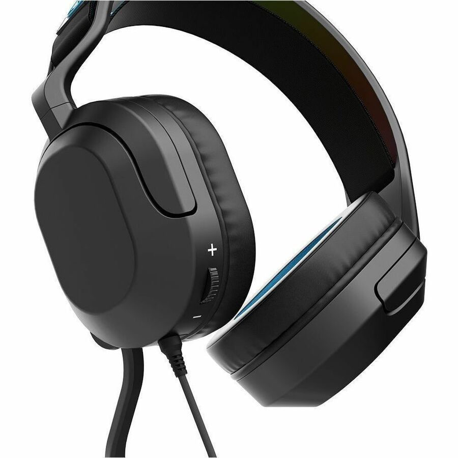 JLab Audio NIGHTFALL over-ear wired gaming headset in black with boom microphone — alternate view 2
