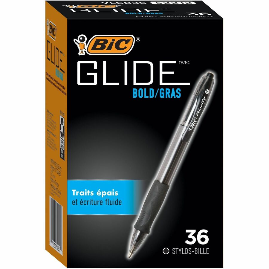 BIC Velocity Bold Retractable Ball Pen, Black, 36 Pack - Bold Pen Point - 1.6 mm Pen Point Size - Retractable - Black - 36 Pack = BIC805011