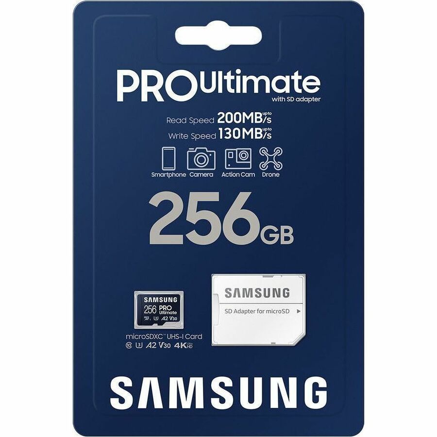 Samsung PRO Ultimate 256 GB Class 10/UHS-I (U3) V30 microSDXC - 1 Pack