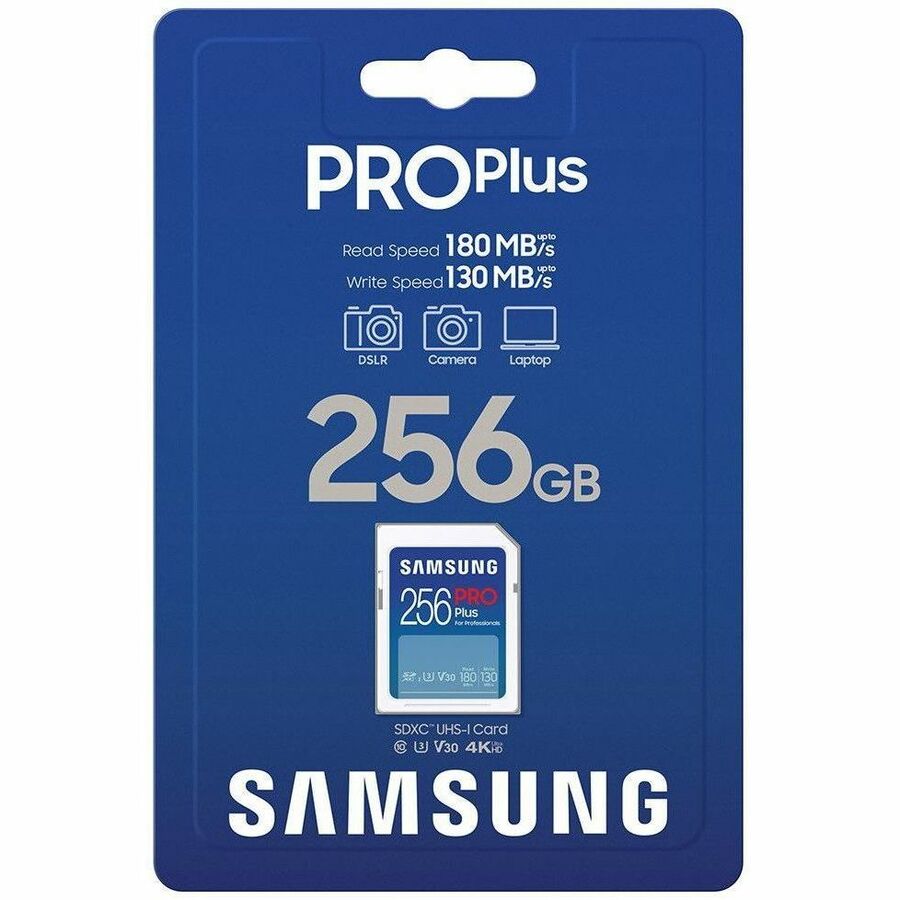 Samsung PRO Plus 256 GB Class 10/UHS-I (U3) V30 SDXC - 1 Pack