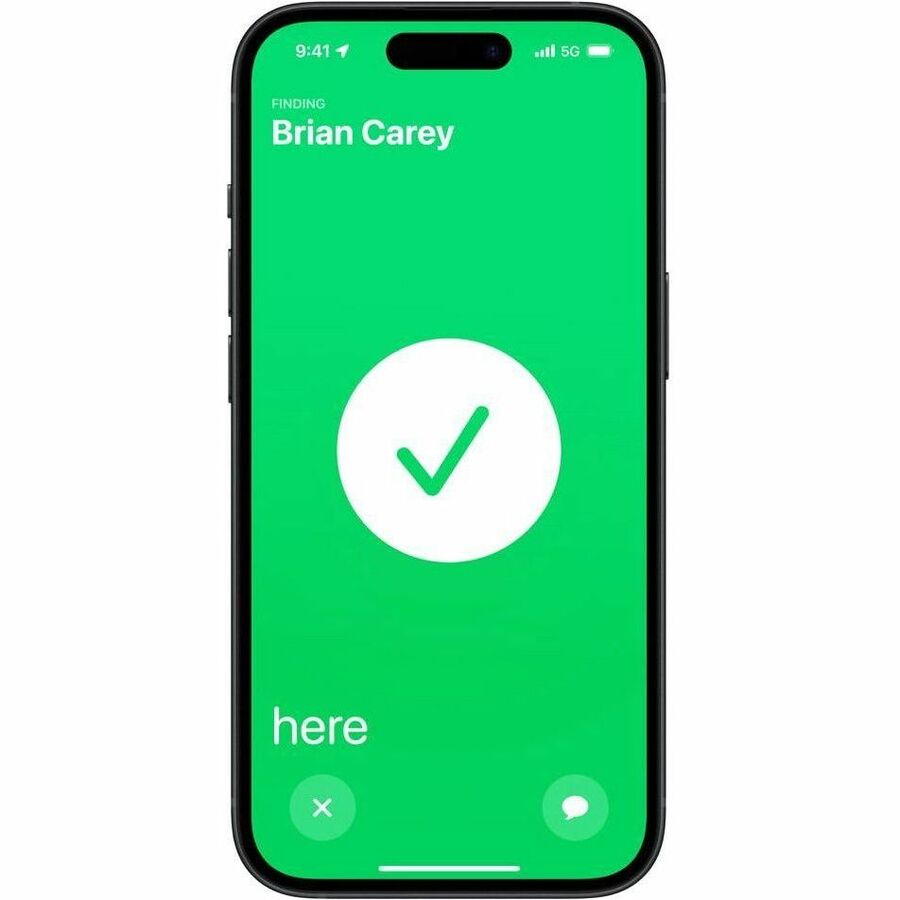 Apple iPhone 15 in Black showing the 6.1-inch display with Dynamic Island and dual rear cameras — alternate view 2