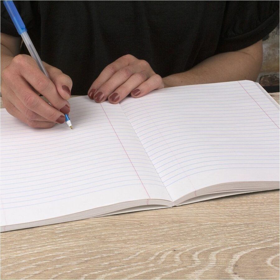 Mead Wide Ruled Composition Book - 1 Subject(s) - 100 Sheets - 200 Pages - Sewn - Legal/Wide Ruled Front Ruling - 20 lb Basis Weight - White Paper - Black Marble Marble Paper Cover - Reference Page, Double Sided Sheet, Conversion Table, Undated, Opaque, M