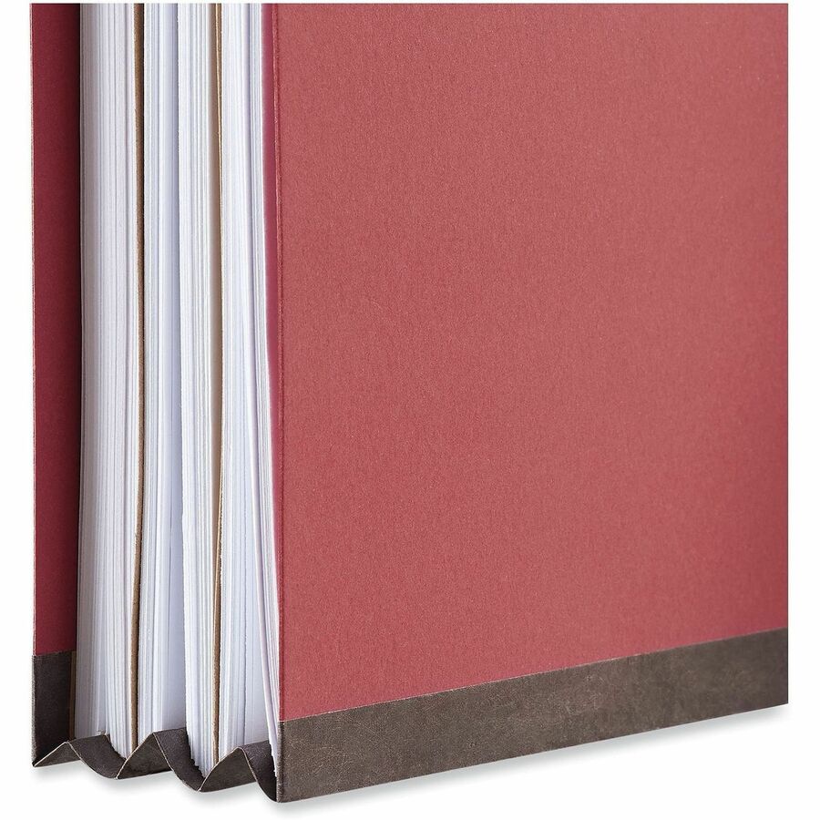 Universal 2/5 Tab Cut Letter Classification Folder - 2" Expansion - 4 Fastener(s) - 2" Fastener Capacity - Top Tab Location - Right of Center Tab Position - 1 Divider(s) - Red - 10 / Box