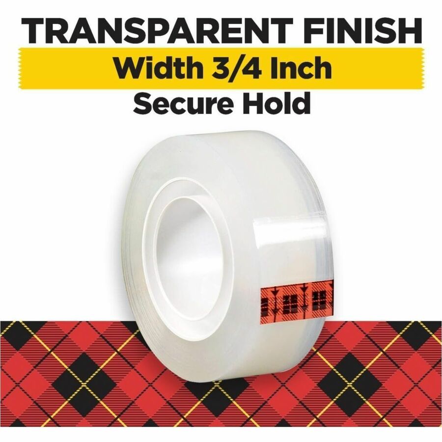 Scotch Super-Hold Tape - 27.78 yd Length x 0.75" Width - Clear - Matte Acetate Backing - Synthetic Acrylic Adhesive - Dispenser Included - Easy to Use Dispenser - Moisture Resistant - For Envelope, Repair, Mounting, Crafting, Metal, Plastic, Cardboard, Of