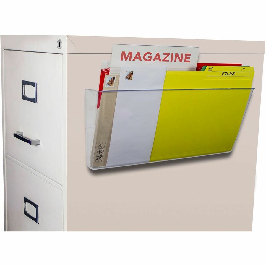 Storex Magnetic Legal Wall Pocket, Unbreakable Clear - 500 x Sheet - 7" Height x 16" Width x 4" Depth - Unbreakable, Magnetic, Adhesive, PVC Free, BPA Free - Clear - Poly - 1 Each