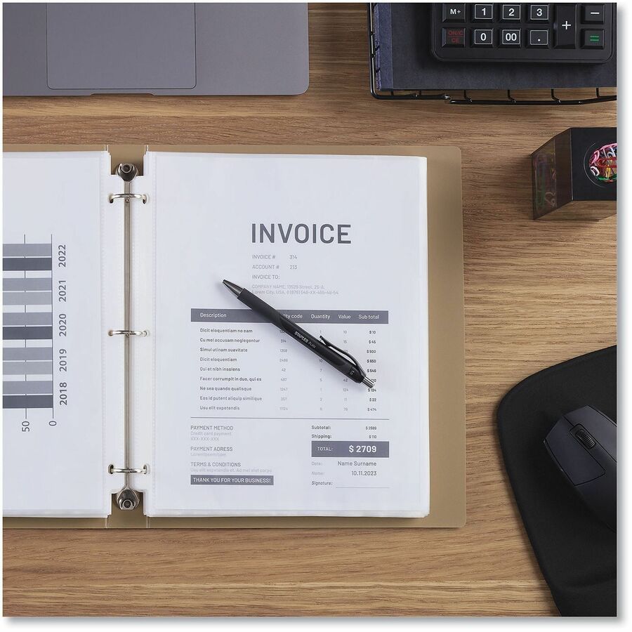 Universal Sheet Protector - 2 x Sheet Capacity - For Letter Sheet - 3 x Holes - Ring Binder - Clear - Polypropylene - 50 / Pack