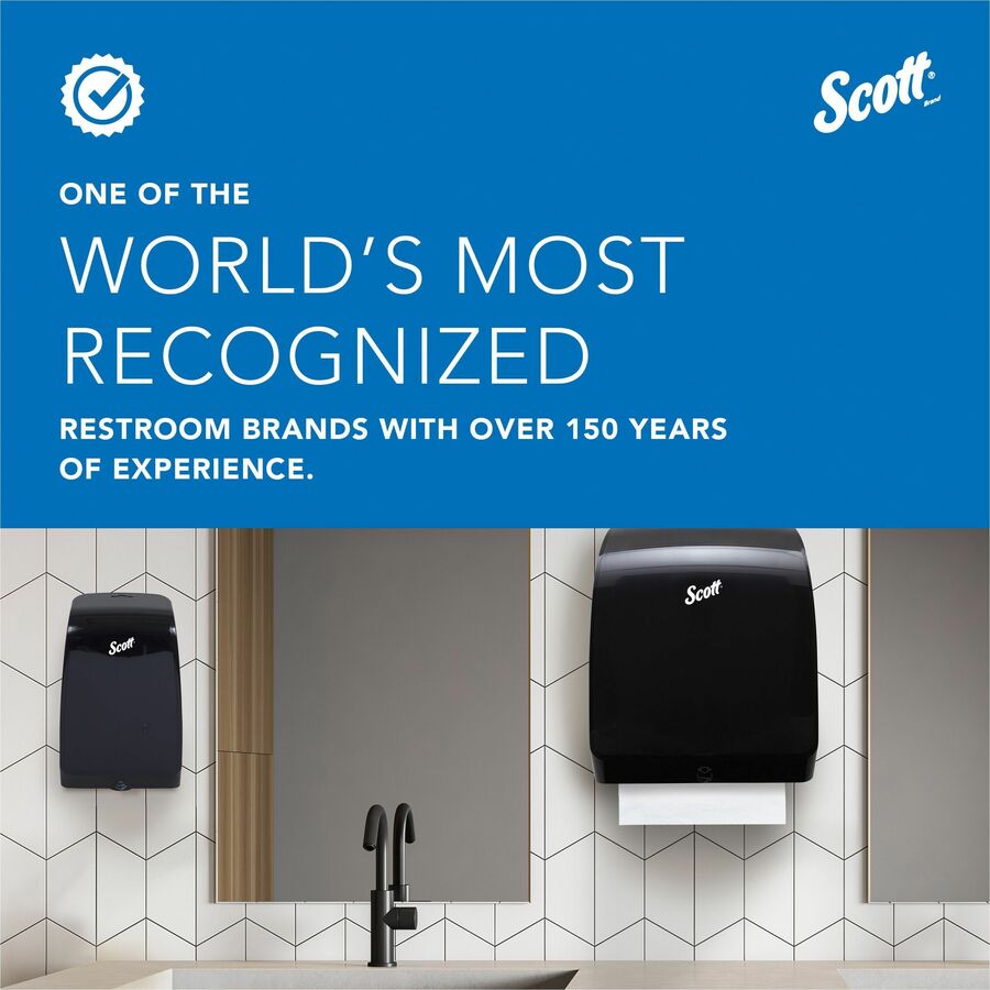 Scott Slimroll Towel Dispenser - 13" Height x 12.7" Width x 7.2" Depth - Plastic - Black - Hygienic, Compact, Wall Mountable, Touch-free - 1 Carton