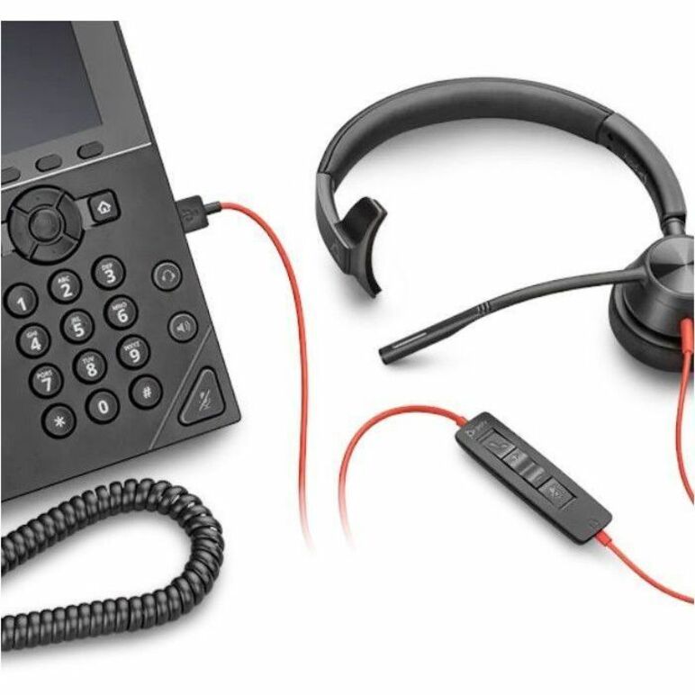 Poly Blackwire 3310 Monaural USB-C Headset + USBC/A Adapter