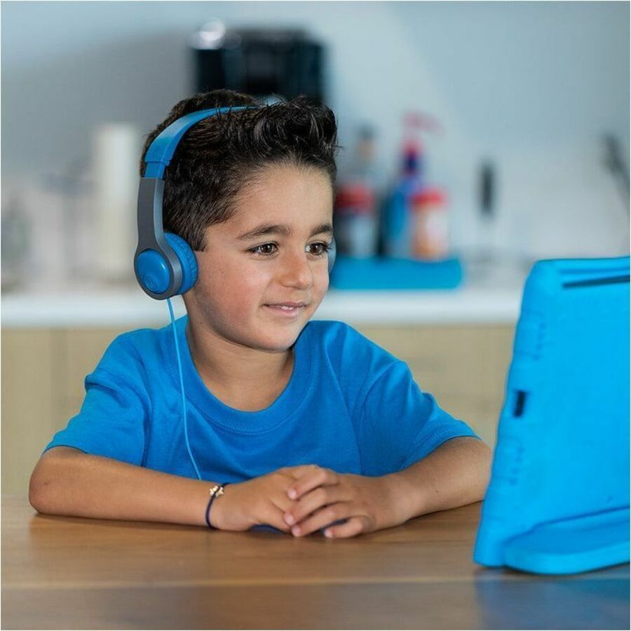 JLab JBuddies Gen 2 folding kids headphones in blue — alternate view 2