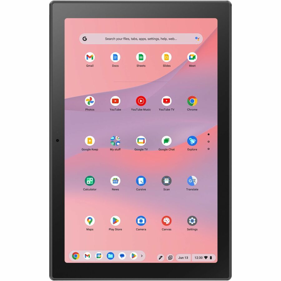 ASUS Chromebook Enterprise Detachable with 10.51-inch touchscreen, silver chassis, and 4G connectivity — alternate view 2
