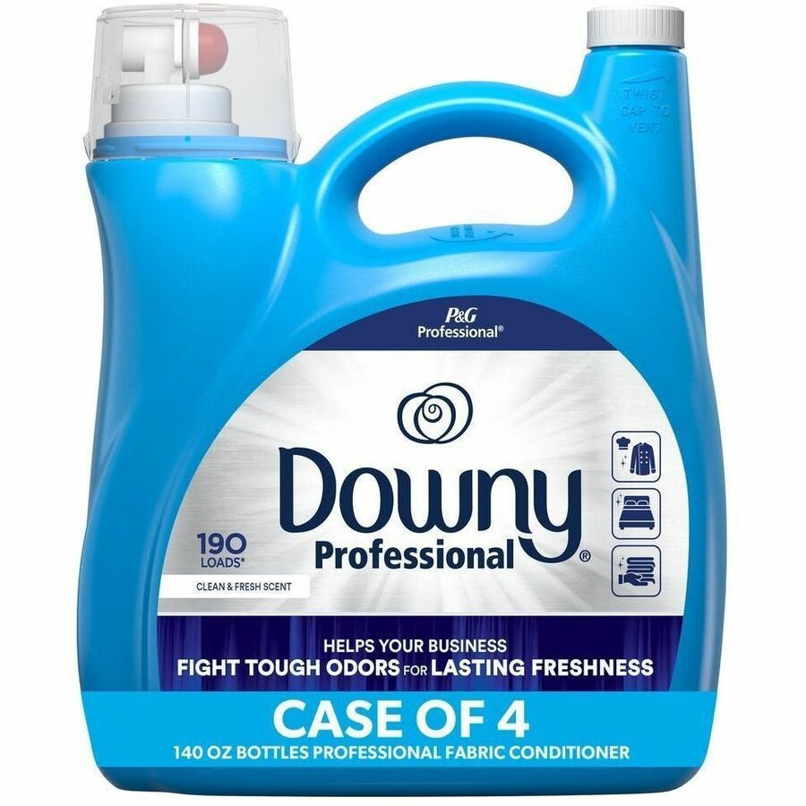 Downy Fabric Softener - For Multipurpose - Liquid - 140 oz (8.75 lb) - Clean & Fresh Scent - 190 Loads - Recommended For: Odor Remover - Long Lasting, Triclosan-free, Phthalate-free, PCBs-free, PAHs-free, PVC Free, Lead-free, Mercury-free, Cadmium-free, B
