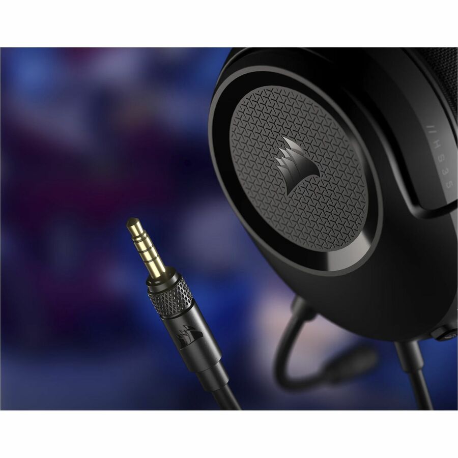 CORSAIR HS35 V2 red wired stereo headset with boom microphone — alternate view 2