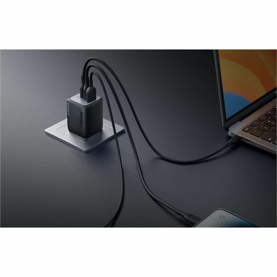 Anker Prime 67W GaN wall charger compact black power adapter — alternate view 2