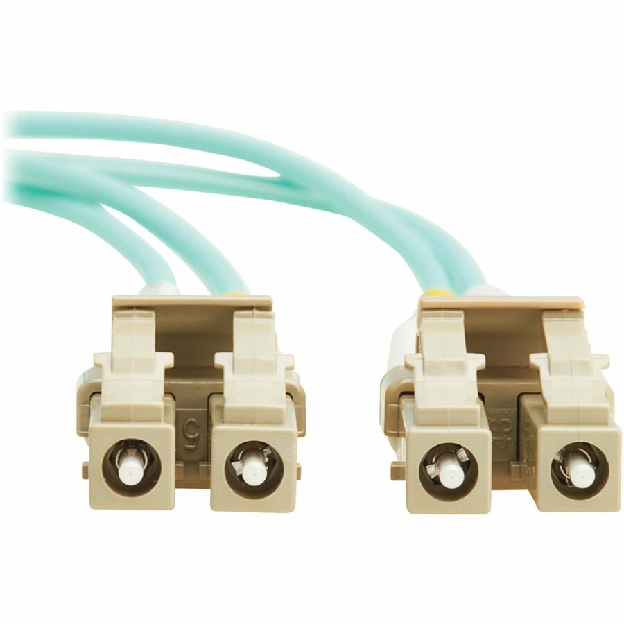 Eaton Tripp Lite Series 10Gb/40Gb/100Gb Duplex Multimode 50/125 OM4 LSZH Fiber Patch Cable (LC/LC), Aqua, 1M (3.3 ft.), TAA