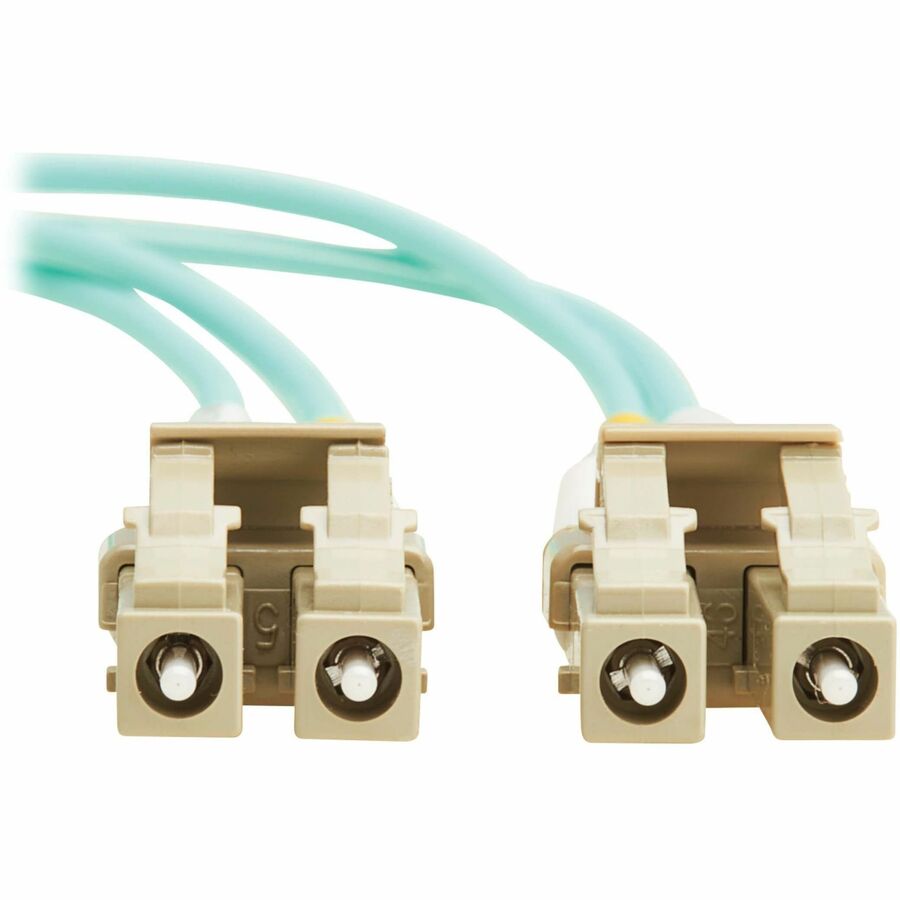 Eaton Tripp Lite Series 10Gb/40Gb/100Gb Duplex Multimode 50/125 OM4 LSZH Fiber Patch Cable (LC/LC), Aqua, 5M (16.4 ft.), TAA