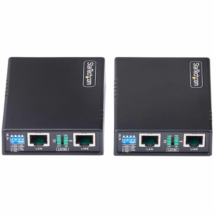 StarTech.com 10/100 Ethernet Extender Kit, Up to 0.5mi (800m), Long-Range LAN Over Single Pair Wire/RJ45 UTP, For Remote IP Camera/WiFi AP