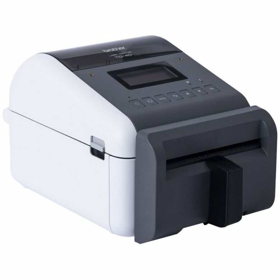 Brother TD-4550DNWBFC Desktop Direct Thermal Printer - Monochrome - Label Print - Fast Ethernet - USB - USB Host - Serial - Bluetooth 4.2 - IEEE 802.11a/b/g/n Wireless LAN - With Cutter