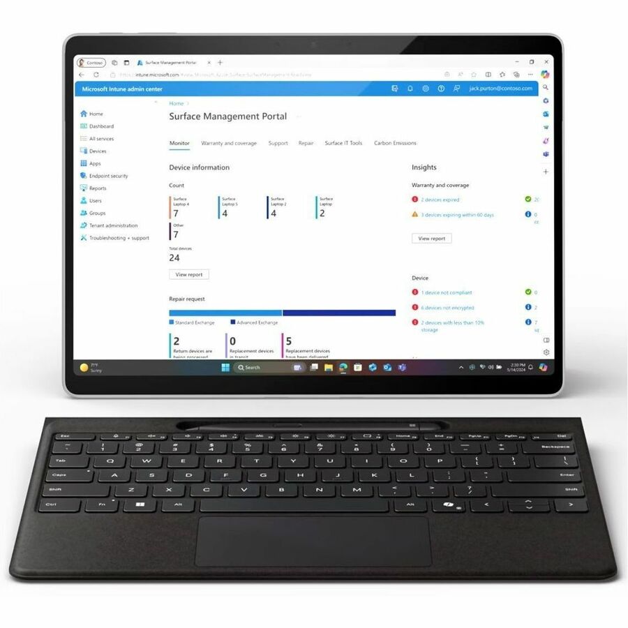 Microsoft Surface Pro 11 Copilot+ PC Tablet - 13" - Qualcomm Snapdragon X Elite - 16 GB - 1 TB SSD - Windows 11 Pro - Platinum