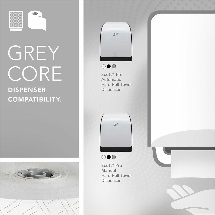 Scott Pro Paper Towel - 1 Ply - 1 3/4" Core - White - Paper - 6 / Case