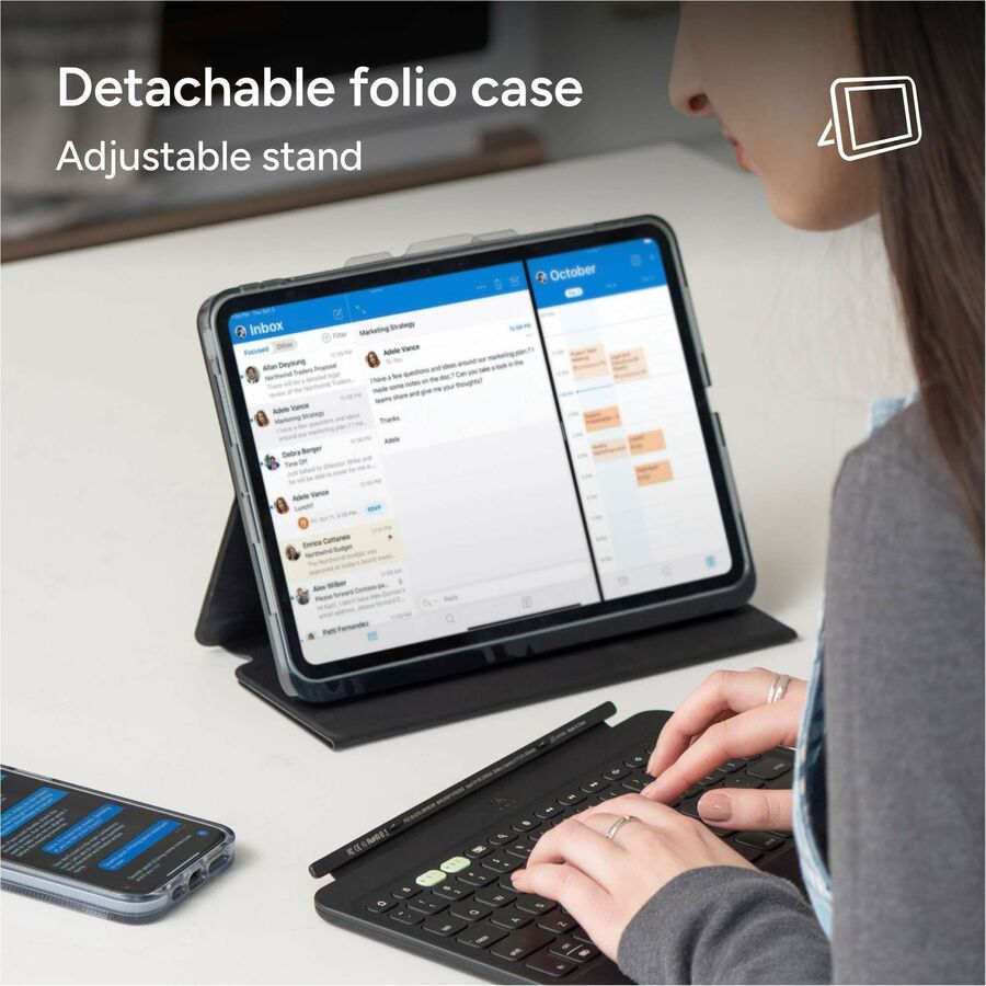 ZAGG - Étui pour clavier/housse Pro Keys 2 (Folio) pour 10,9 po à 11 po Apple iPad Air (4e g&eacute;n&eacute;ration), iPad Air (5&egrave;me g&eacute;n&eacute;ration) Tablette - Noir