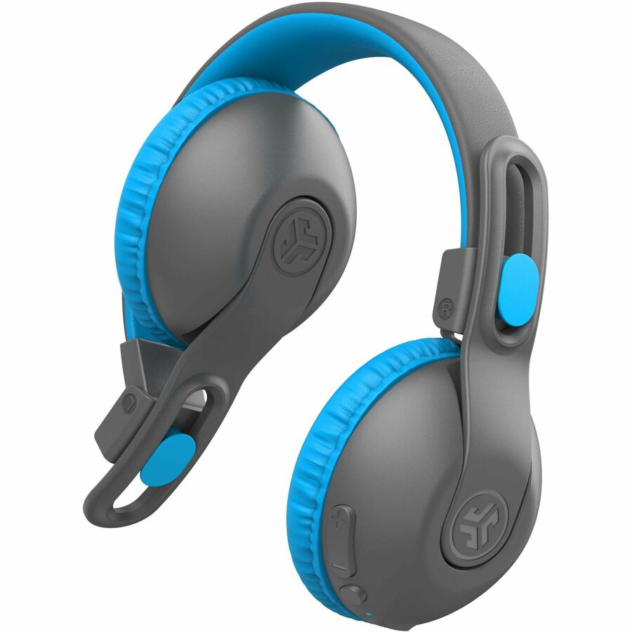 JLab JBuddies Studio 2 wireless over-ear headphones in gray and blue — alternate view 2