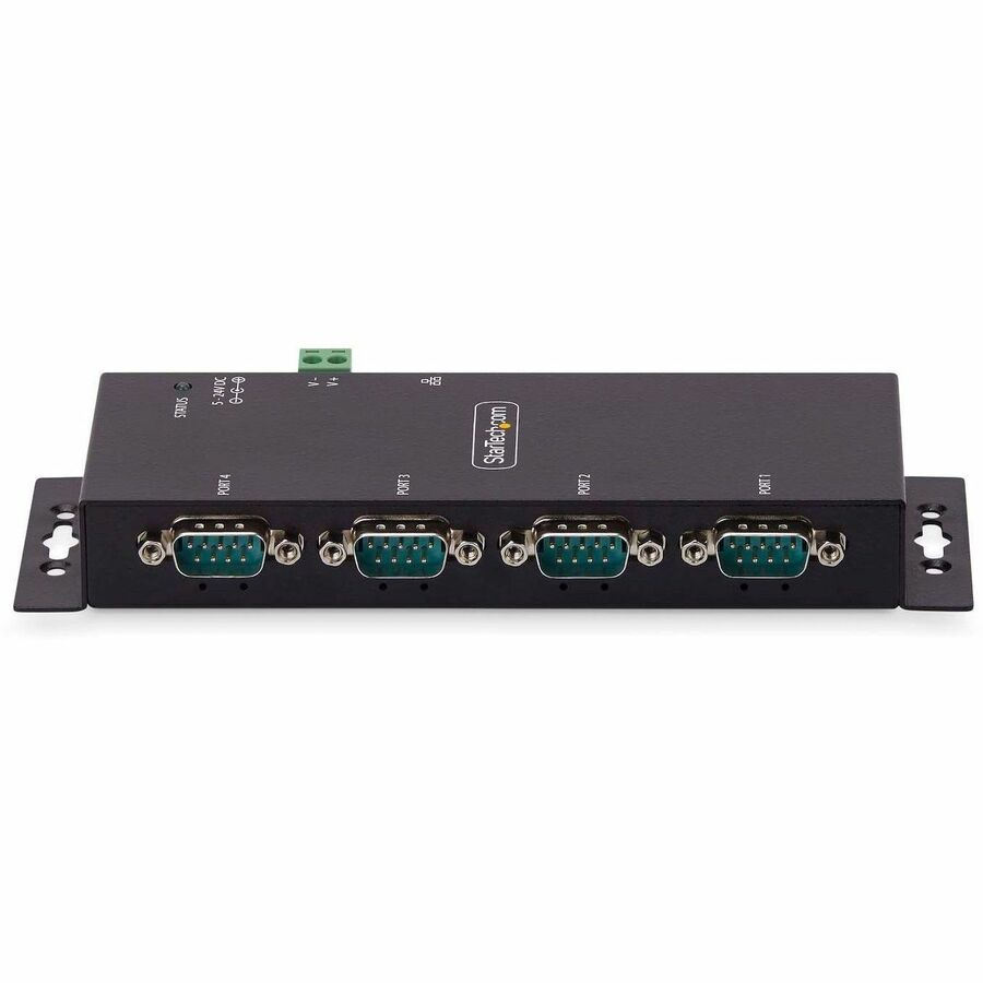 StarTech 4-Port Serial to Ethernet Adapter, IP Serial Device Server For RS232 Devices, Wall/DIN Rail Mount, LAN To DB9 Converter, TAA