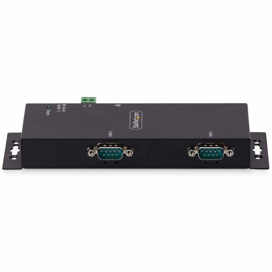 StarTech 2-Port Serial to Ethernet Adapter, IP Serial Device Server For RS232 Devices, Wall/DIN Rail Mount, LAN To DB9 Converter, TAA