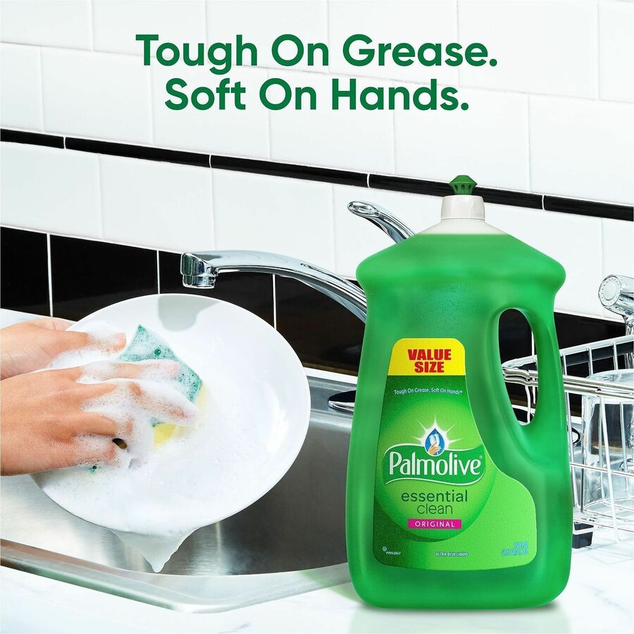 Palmolive Original Dish Liquid - For Multipurpose - Liquid - 90 fl oz (2.8 quart) - Original Scent - Recommended For: Food Remover, Grime Remover, Grease Remover - Phosphate-free, Kosher - Green Bottle - 4 / Carton - Kennedy Office