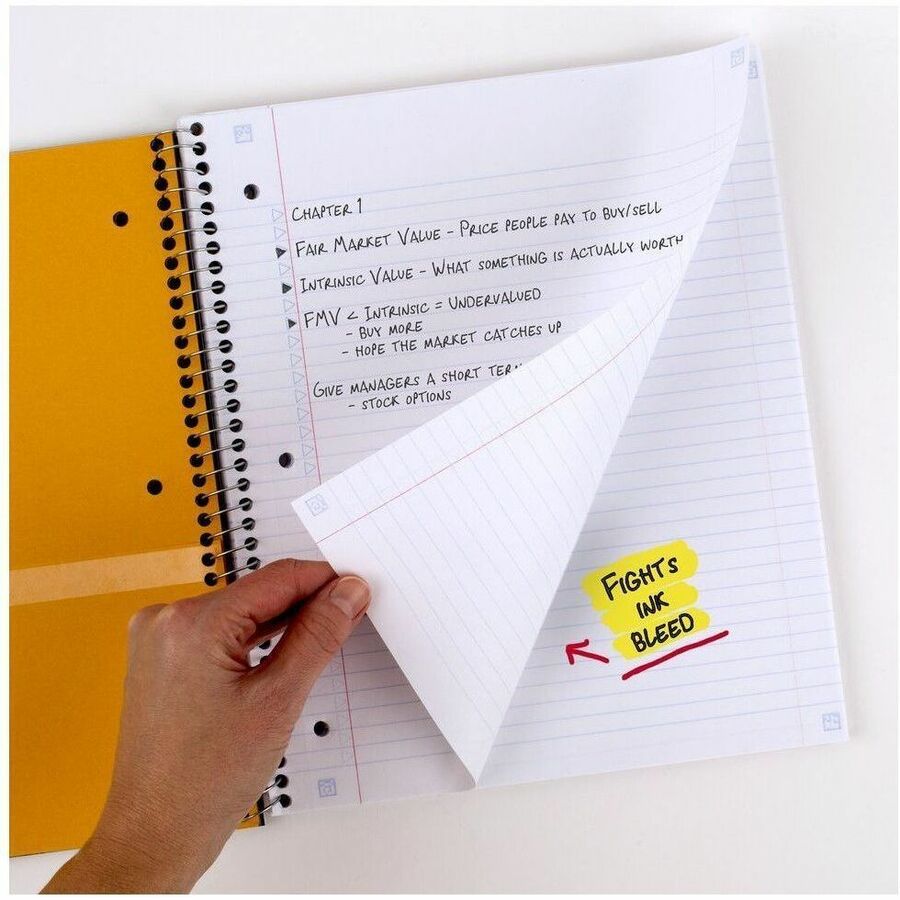 Five Star Subject Spiral Notebook - 1 Subject(s) - 100 Pages - Printed - Twin Wirebound - Letter - 8 1/2" x 11" Sheet Size - Amethyst Purple Plastic, Black, White Cover - Double Sided Sheet, Bleed Resistant, Ink Resistant, Perforated, Easy Tear, Pocket, T