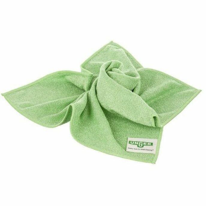 Unger MicroWipe 2000 Medium Duty - For General Purpose - Cloth, Wipe - Recommended For: Debris Remover, Bacteria Remover, Soil Remover, Mold Remover - Medium Duty, Absorbent, Washable, Durable - Green - 10 /