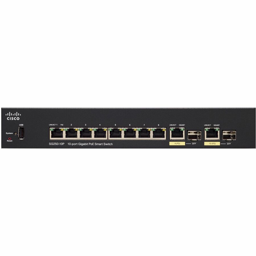 Cisco SG250-10P 10-Port Gigabit PoE Smart Switch