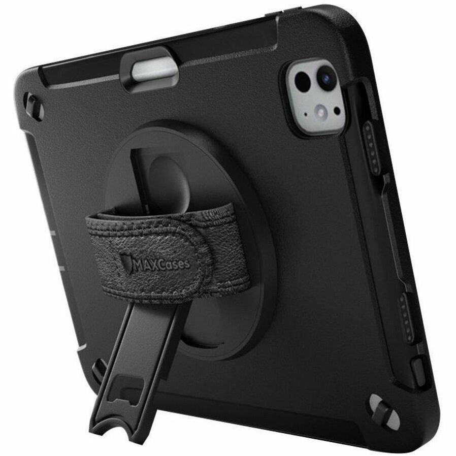 MAXCases Extreme Shield for iPad Pro 13" (M4 2024/M5 2025) w/ Handstrap, Shoulder Strap & Pencil Garage (Black)