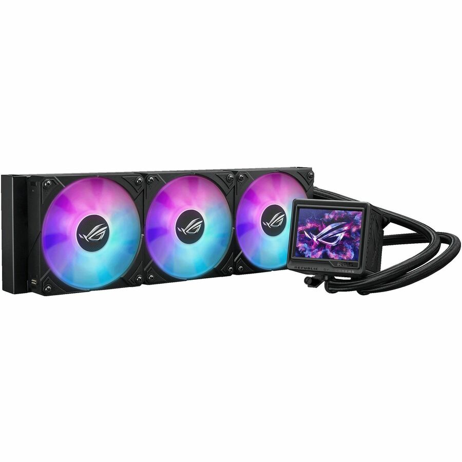 ASUS ROG RYUJIN III 360 ARGB EXTREME 360 mm AIO cooler with 3.5-inch LCD and ARGB lighting — alternate view 2