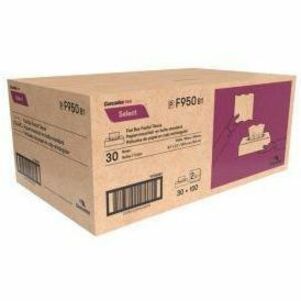 Cascades PRO Select Flat Box Facial Tissue, 2-Ply, White, 100 sheets, 30 boxes/pack