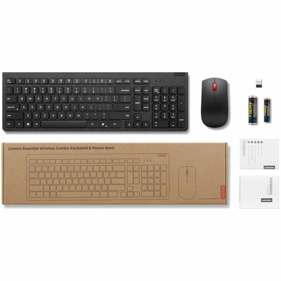 Lenovo Essential Wireless Combo Keyboard & Mouse Gen2 Black-French Canadian 058