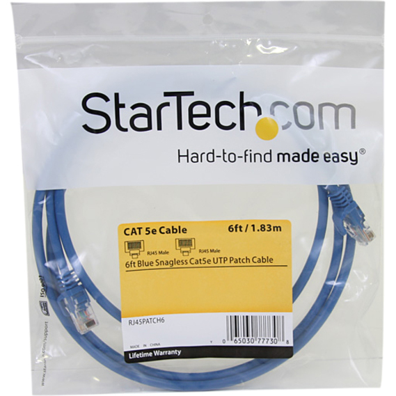 StarTech.com 6 ft Blue Snagless Cat5e UTP Patch Cable