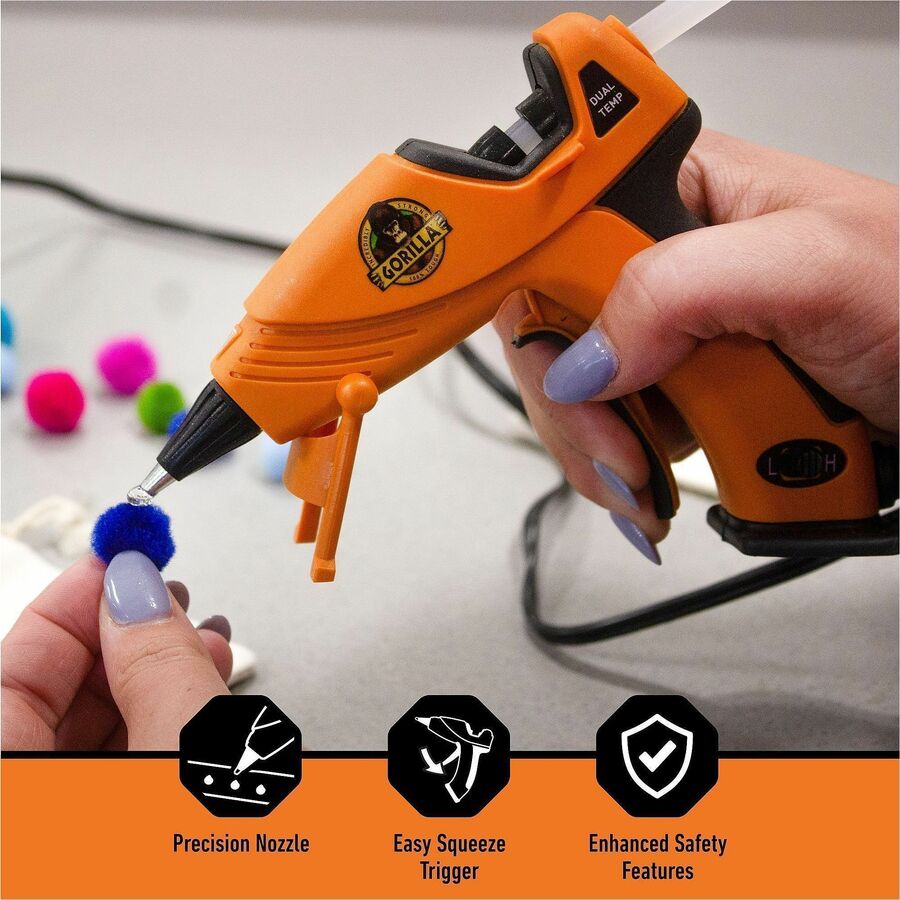 Gorilla Glue Dual Temp Mini Hot Glue Gun - 380°F (193.3°C) - Orange, Black