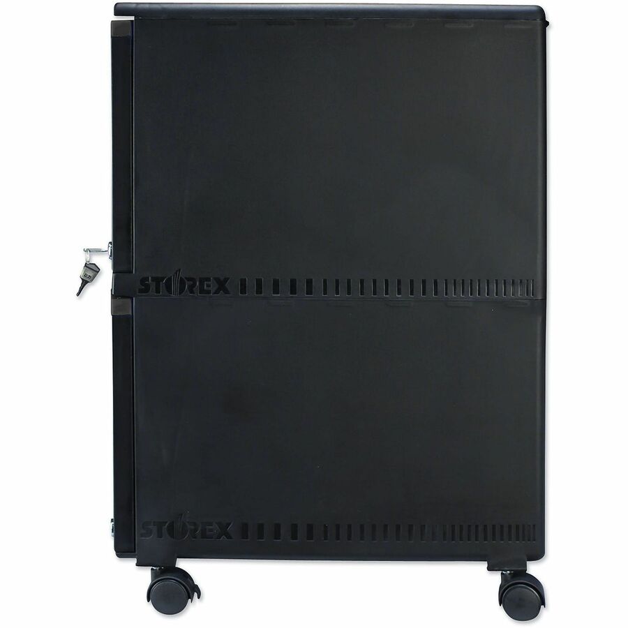 Storex 2-Drawer Locking Mobile Filing Cabinet