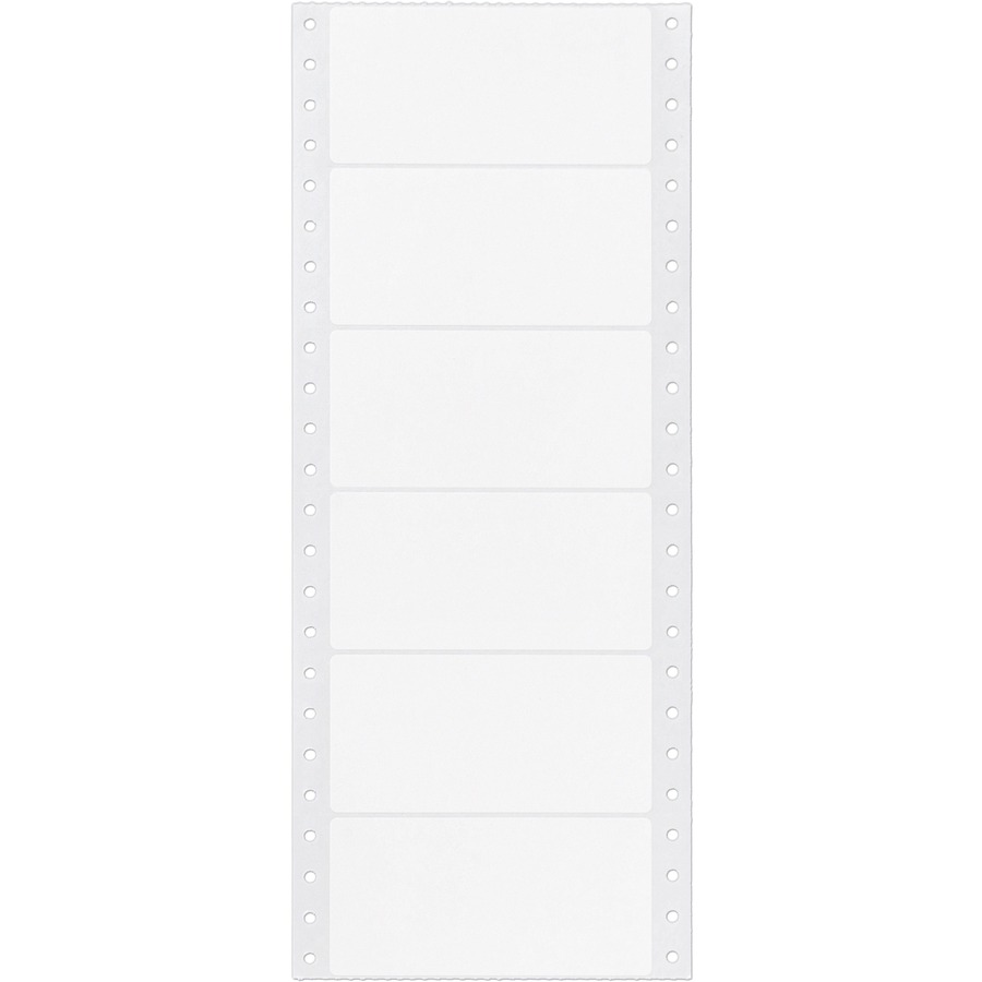 Avery® Address Label - 15/16" Width x 4" Length - Permanent Adhesive - Dot Matrix - White - 1 / Sheet - 5000 Total Label(s) - 5000 / Box